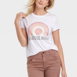 Grayson Threads - Grateful Mama Short Sleeve Graphic T-Shirt‎ - White - NWT